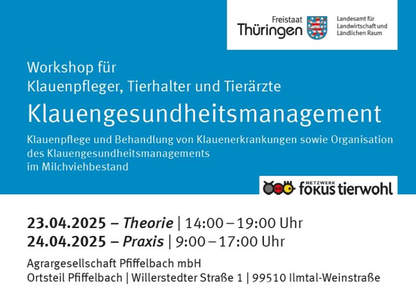 Workshop „Klauengesundheitsmanagement Rind“ in Pfiffelbach
