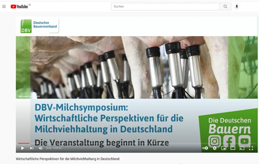 DBV-Milchsymposium: Wirtschaftliche Perspektiven für die Milchviehhaltung in Deutschland - jetzt online verfügbar